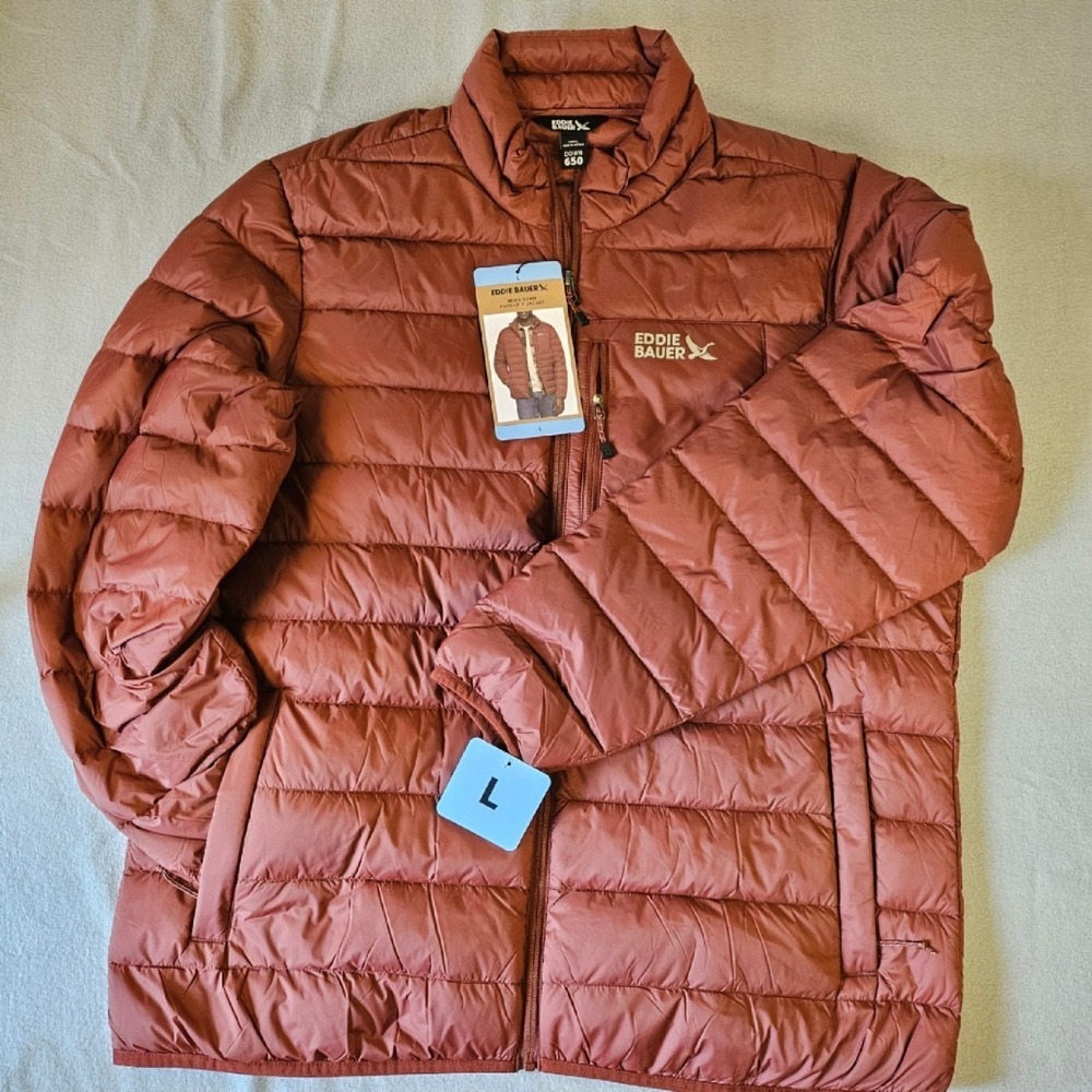 EB650 Eddie Bauer down puffer jacket men's Large red new‎
